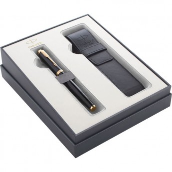 Набор PARKER IM CORE GIFT 20 BLACK перьевая ручка с позолотой и чехол
